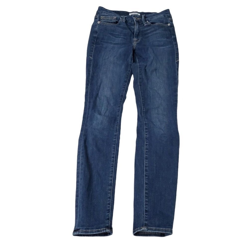 Good American Jeans 27 Blue Good Legs Skinny Dark Wash Mid Rise Stretch Pocket‎